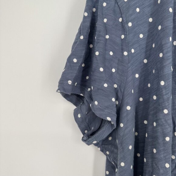 Boden Blouse Short Sleeve Blue Polka Dot Size XL - Picture 2 of 4
